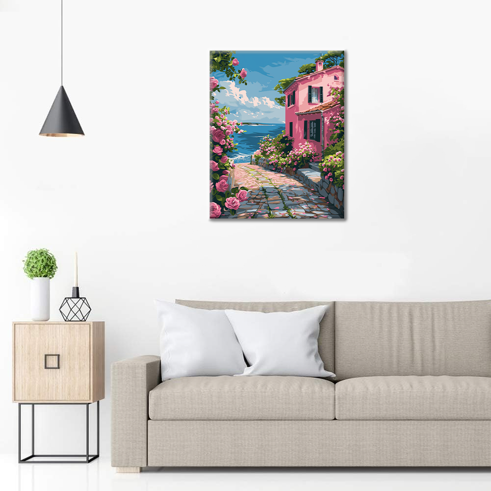 Chemin des roses - Peinture par numéros