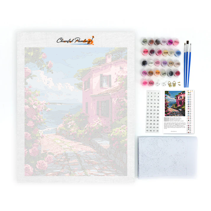 Chemin des roses - Peinture par numéros