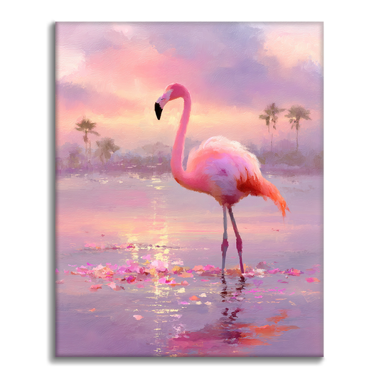 Flamant rose du crépuscule - Peinture par numéros