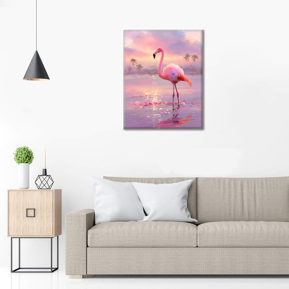 Flamant rose du crépuscule - Peinture par numéros