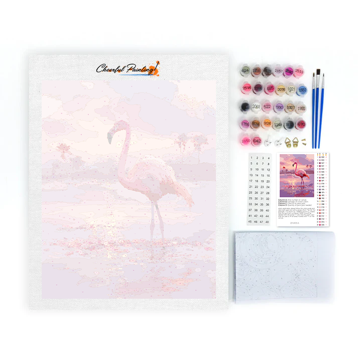 Flamant rose du crépuscule - Peinture par numéros