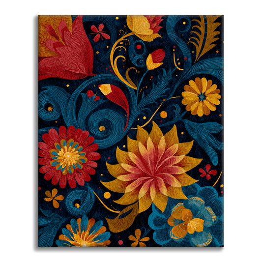 Tourbillons de fleurs vibrants - Peinture par numéros