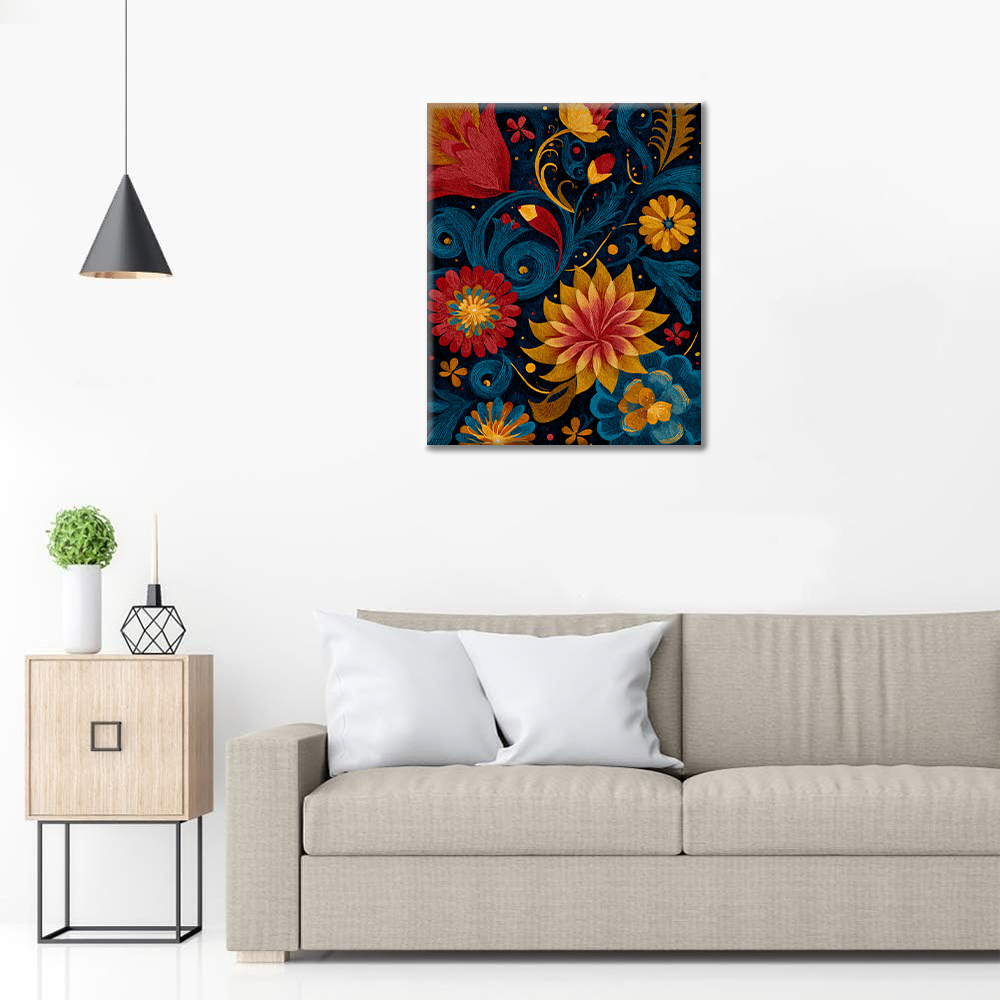 Tourbillons de fleurs vibrants - Peinture par numéros
