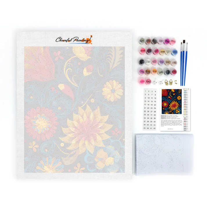 Tourbillons de fleurs vibrants - Peinture par numéros