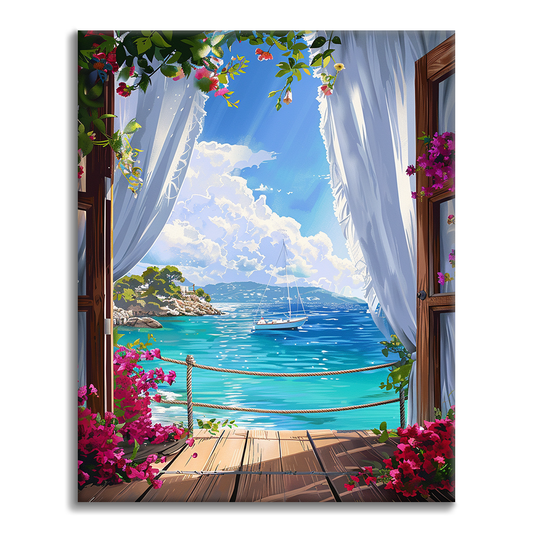 Fenêtre sur la mer - Peinture par numéros