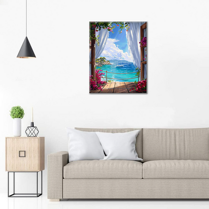 Fenêtre sur la mer - Peinture par numéros