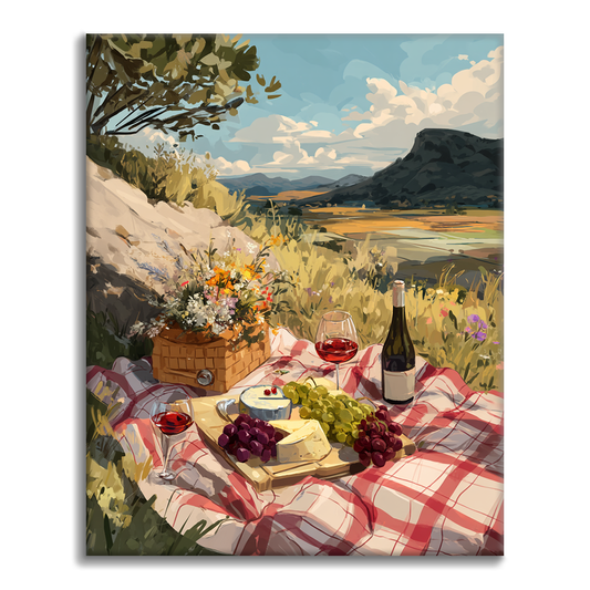 Charmant pique-nique à la campagne - Peinture par numéros