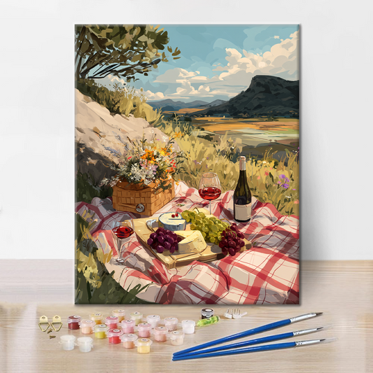 Charmant pique-nique à la campagne - Peinture par numéros