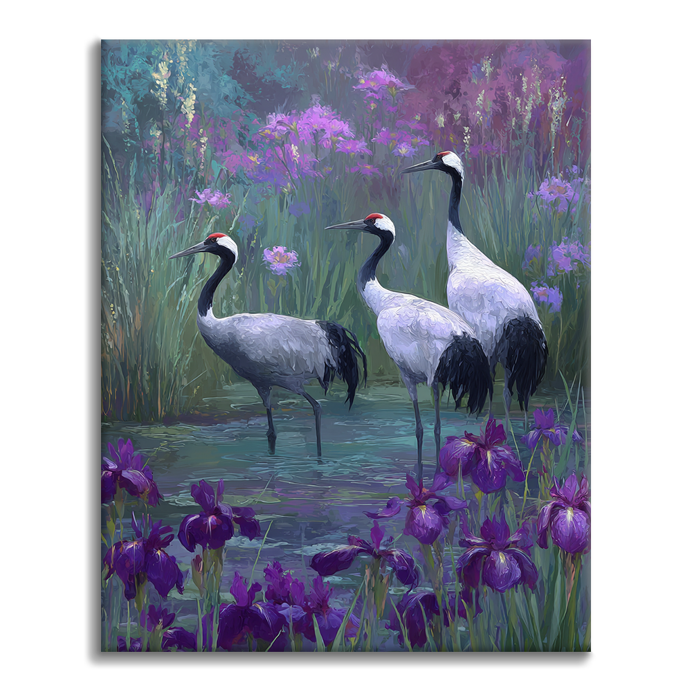 Grues de glycine - Peinture par numéros