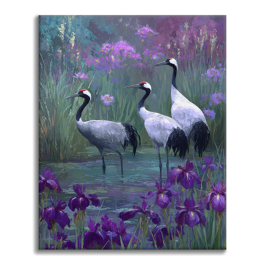 Grues de glycine - Peinture par numéros