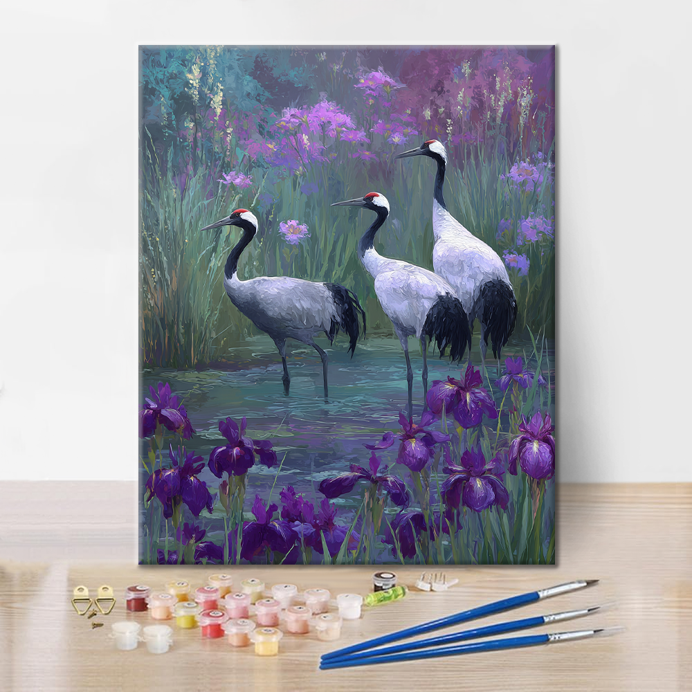 Grues de glycine - Peinture par numéros