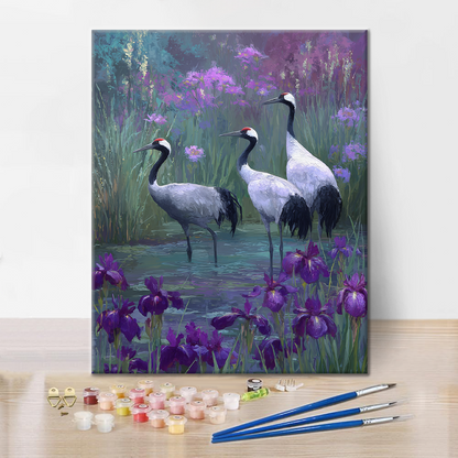 Grues de glycine - Peinture par numéros