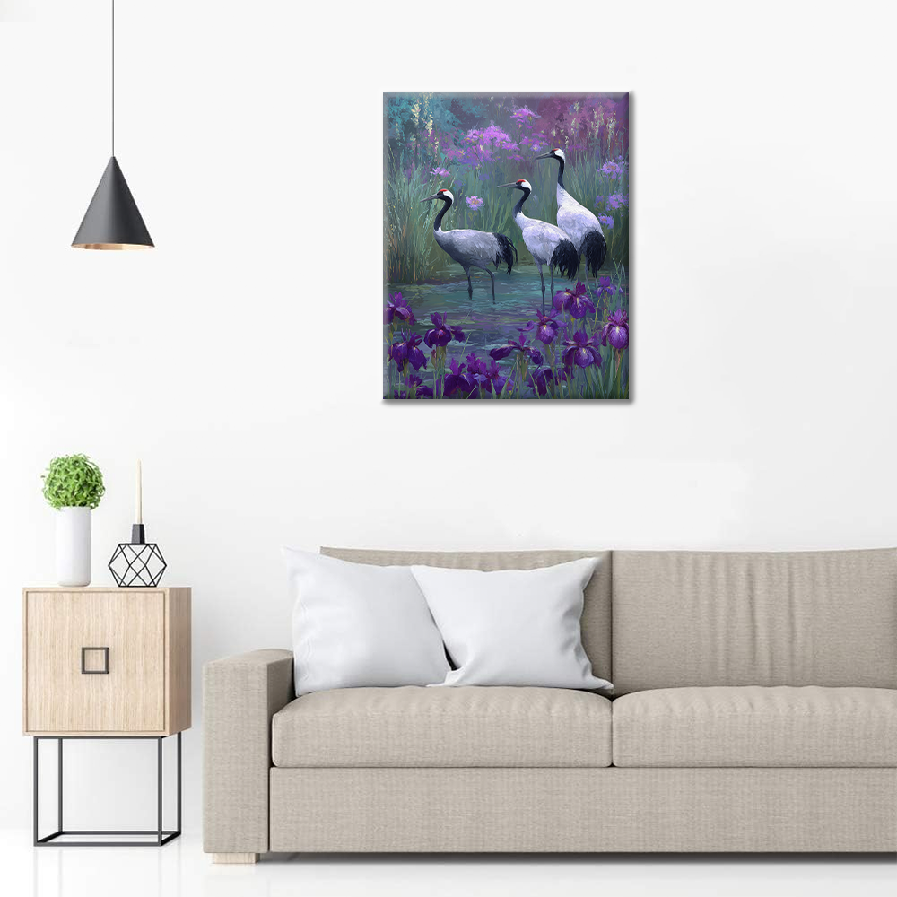 Grues de glycine - Peinture par numéros