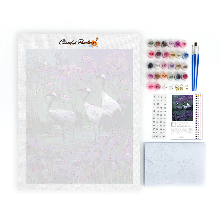 Grues de glycine - Peinture par numéros