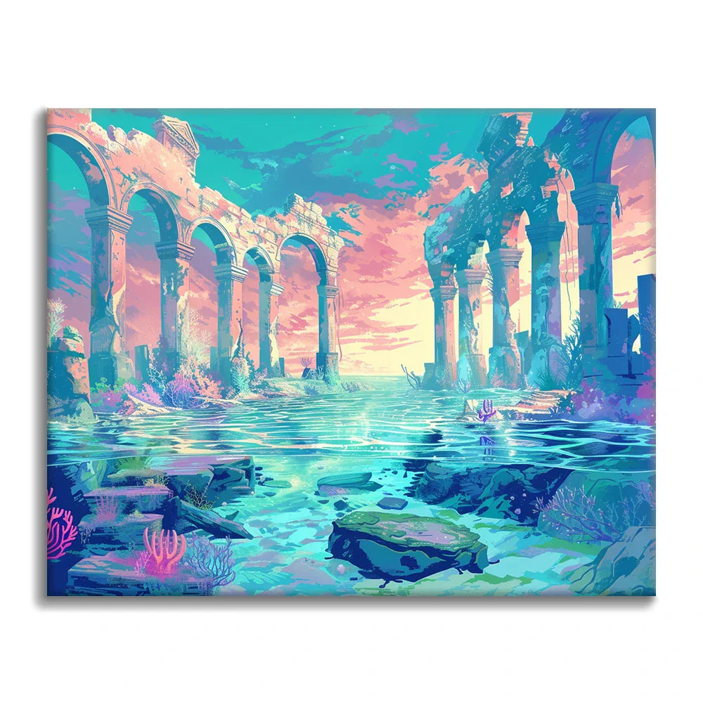 Ruines antiques sous-marines - Peinture par numéros