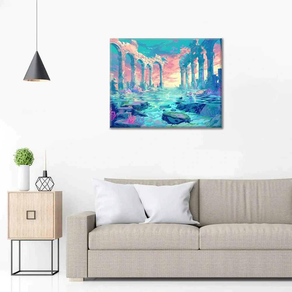 Ruines antiques sous-marines - Peinture par numéros