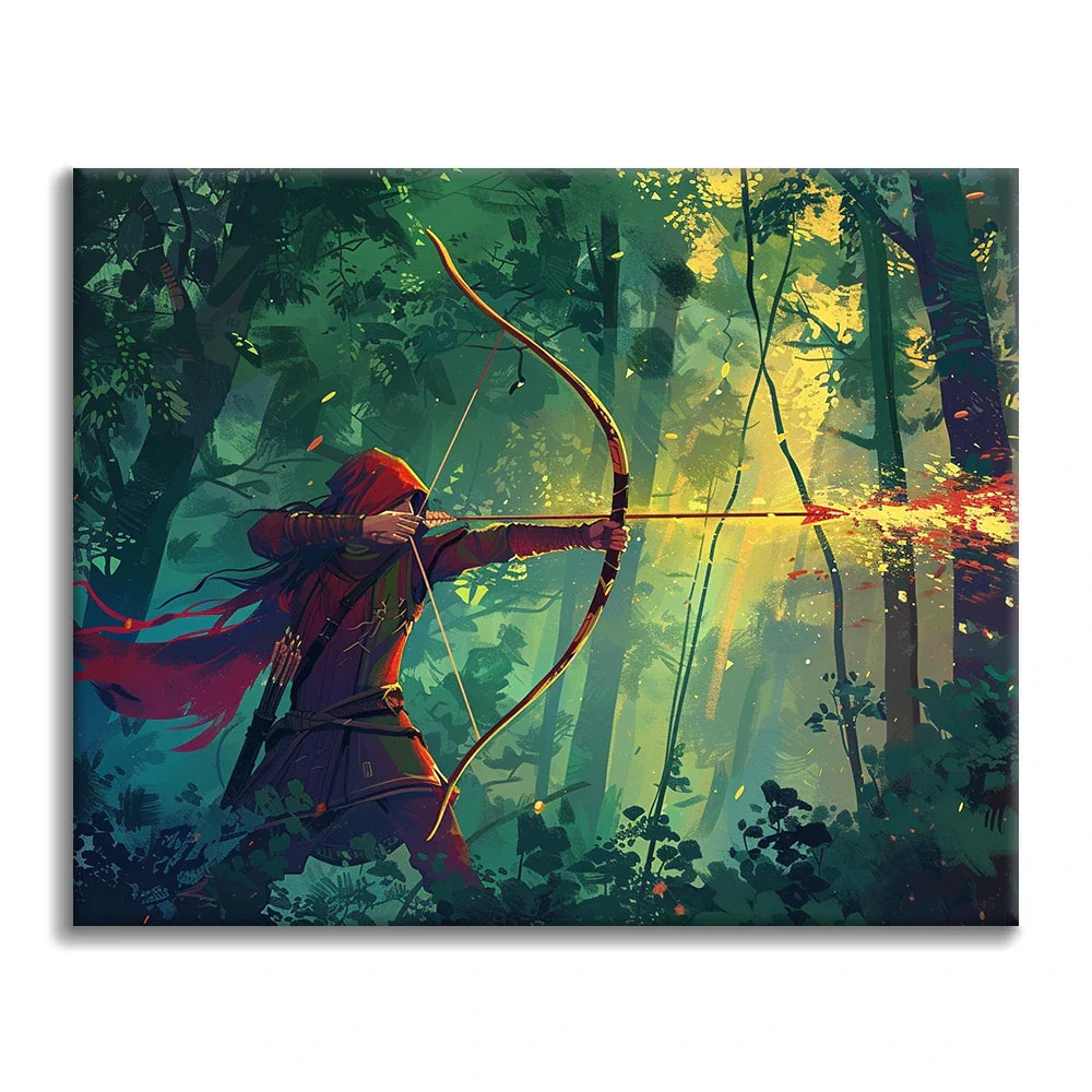Archer dans la forêt - Peinture par numéros