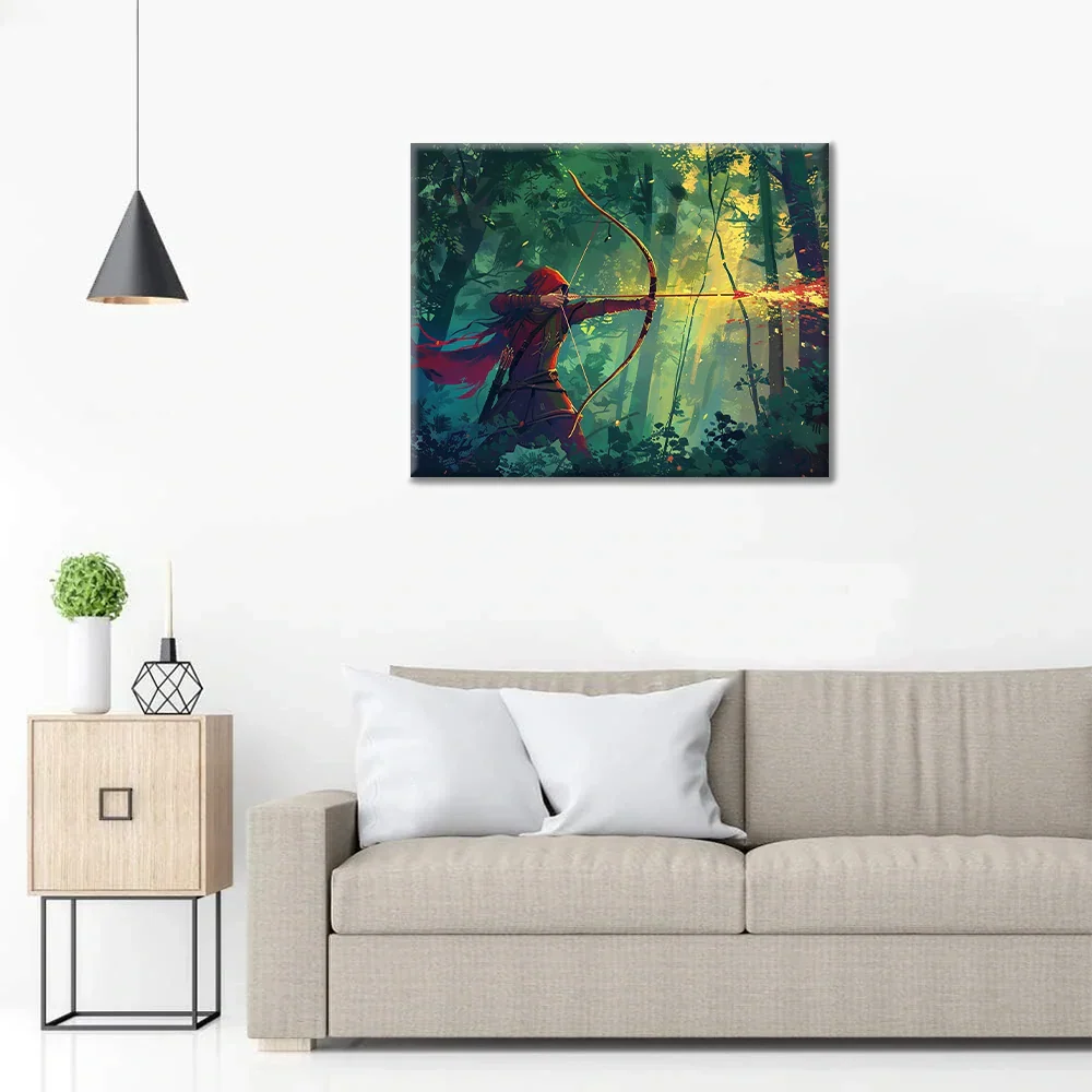 Archer dans la forêt - Peinture par numéros