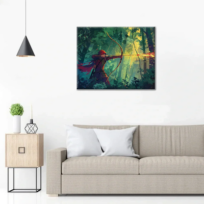 Archer dans la forêt - Peinture par numéros