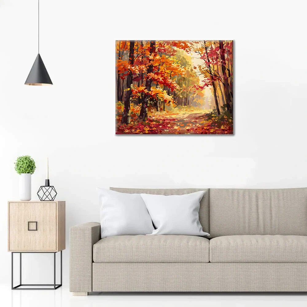 Chemin d'automne - Peinture par numéros