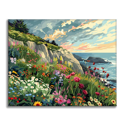 Champ de fleurs côtier - Peinture par numéros