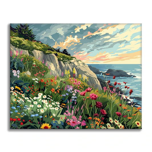 Champ de fleurs côtier - Peinture par numéros