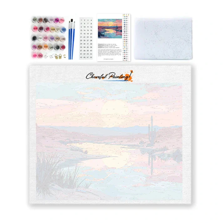 Coucher de soleil dans le désert - Peinture par numéros