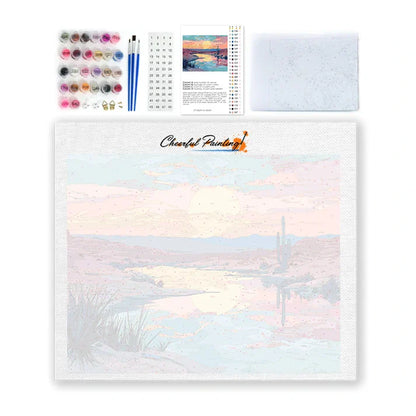 Coucher de soleil dans le désert - Peinture par numéros