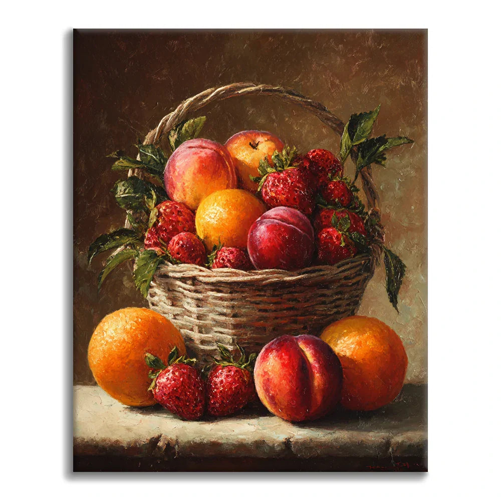 Corbeille de fruits - Peinture par numéros