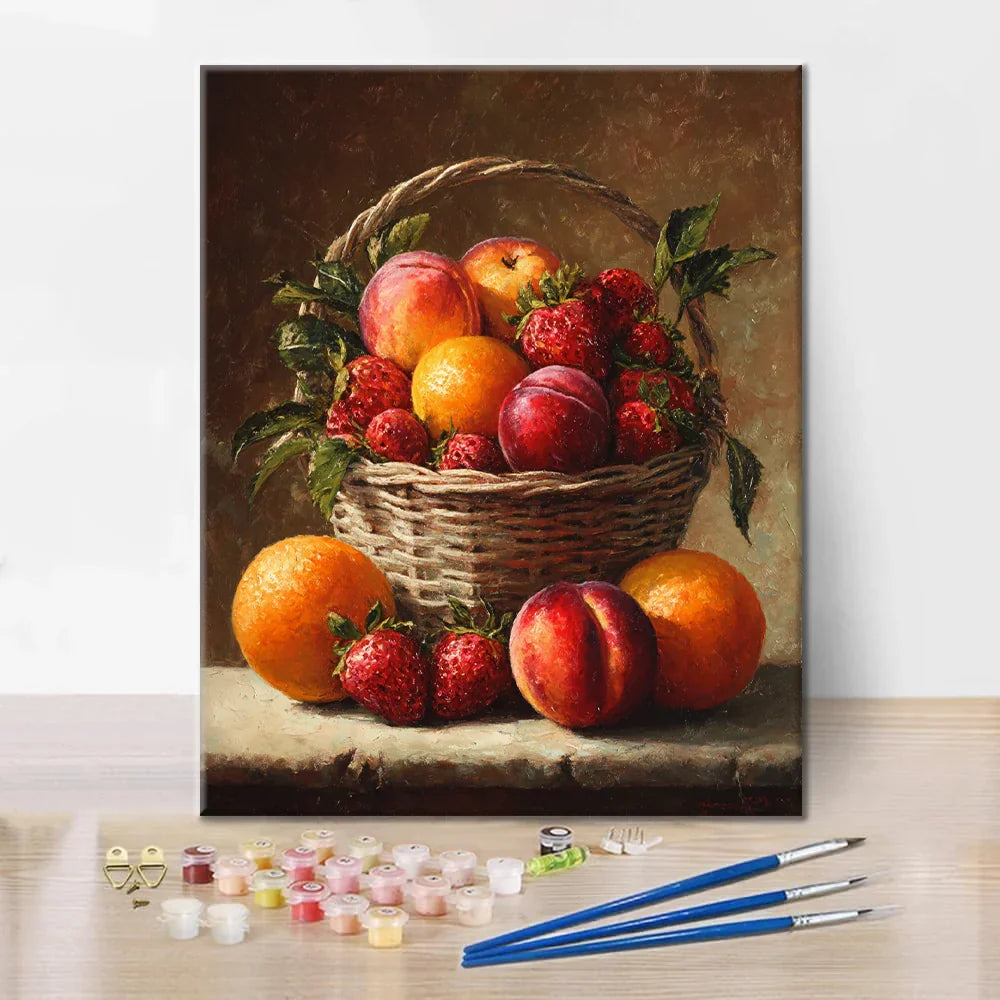 Corbeille de fruits - Peinture par numéros