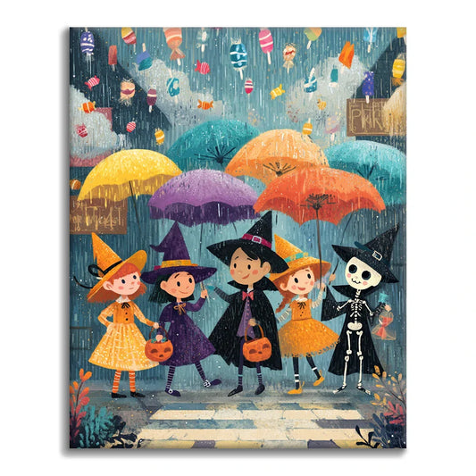 Pluie de bonbons d'Halloween - Peinture par numéros