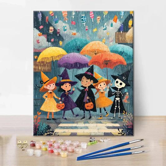 Pluie de bonbons d'Halloween - Peinture par numéros