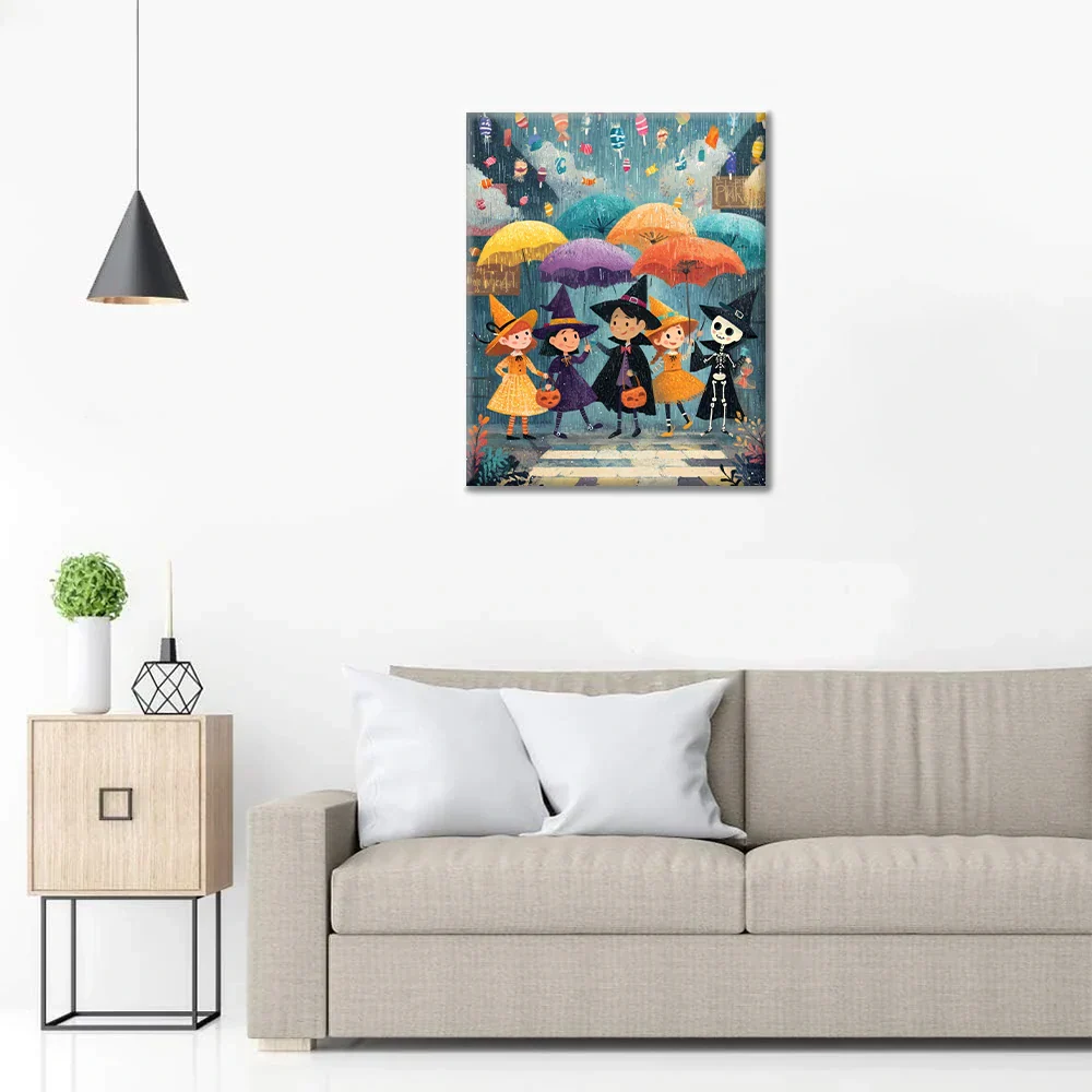 Pluie de bonbons d'Halloween - Peinture par numéros