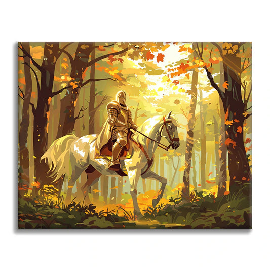 Chevalier à cheval - Peinture par numéros