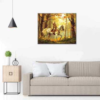 Chevalier à cheval - Peinture par numéros