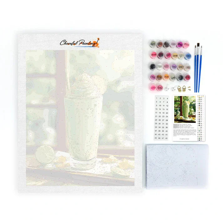 Smoothie au matcha - Peinture par numéros