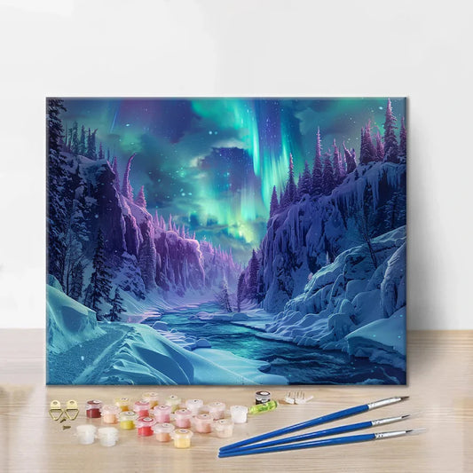 Aurores boréales - Peinture par numéros