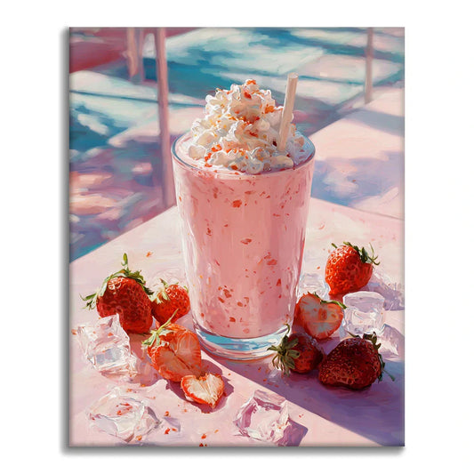 Milkshake à la fraise - Peinture par numéros