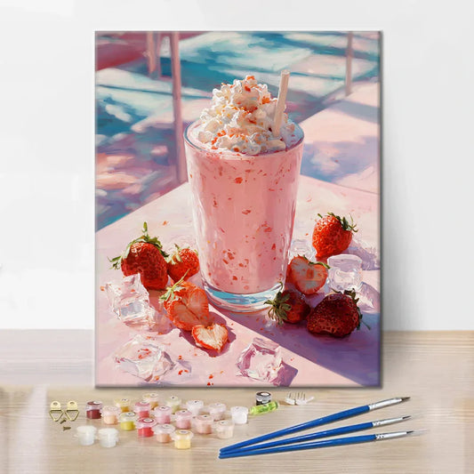 Milkshake à la fraise - Peinture par numéros