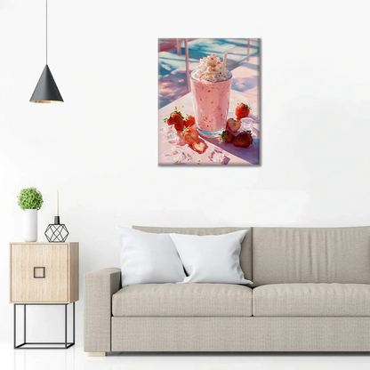 Milkshake à la fraise - Peinture par numéros