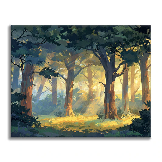 Forêt ensoleillée - Peinture par numéros