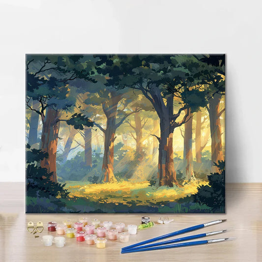 Forêt ensoleillée - Peinture par numéros