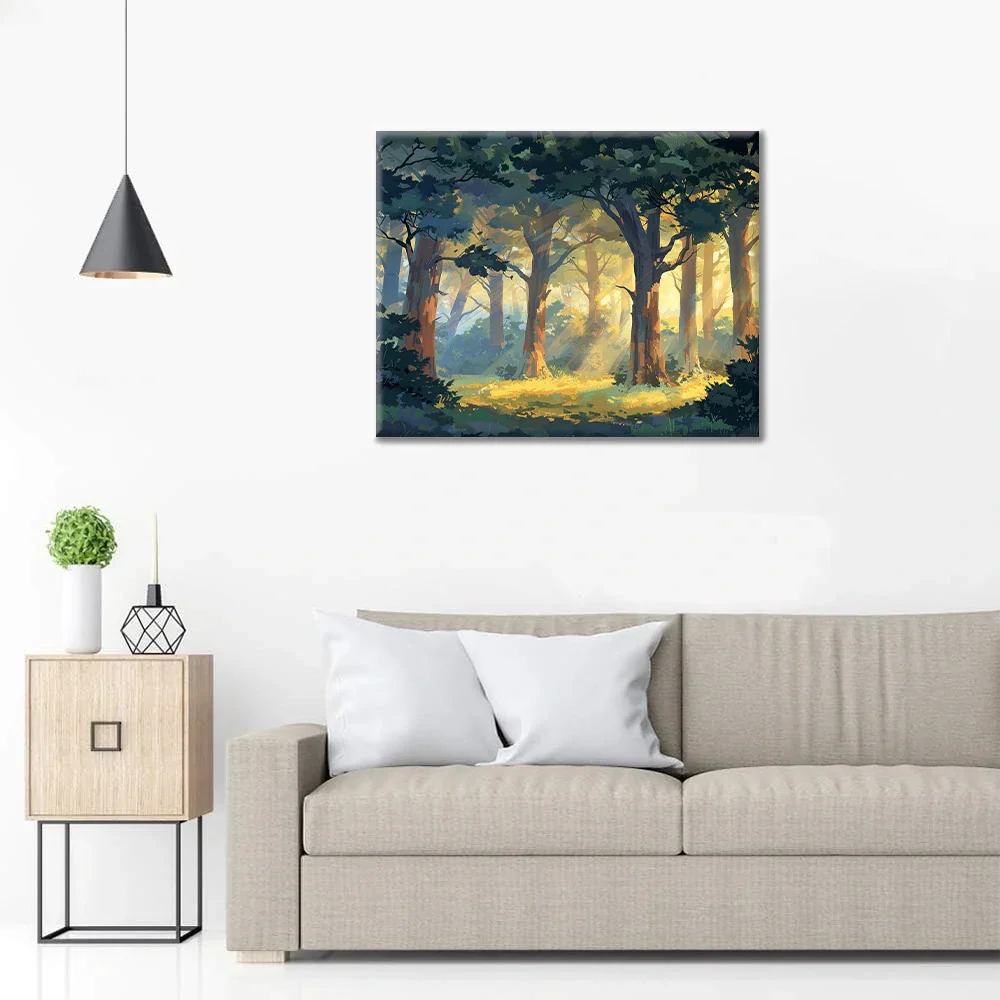 Forêt ensoleillée - Peinture par numéros
