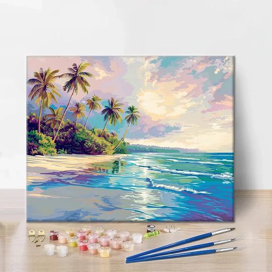 Plage tropicale - Peinture par numéros