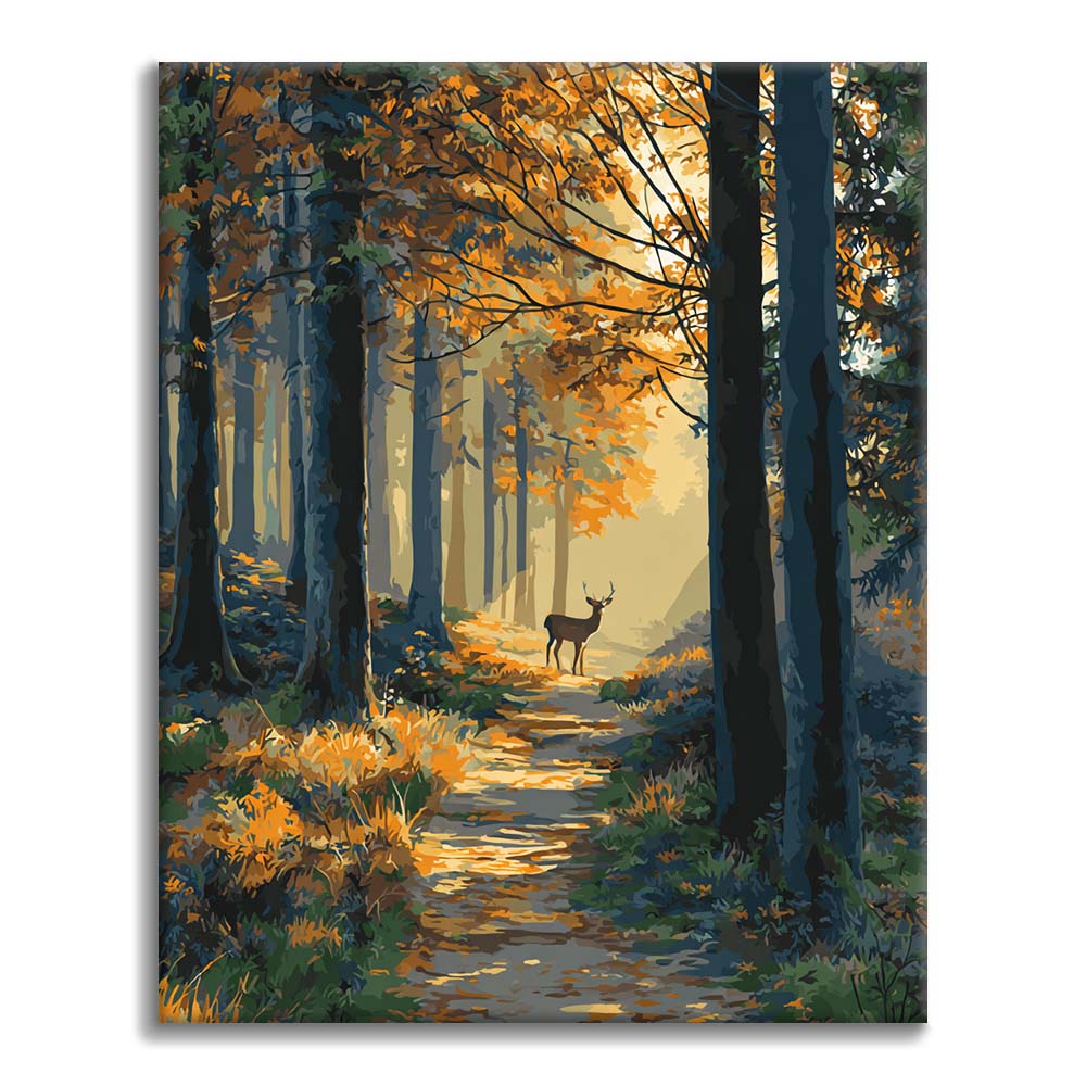Chemin forestier d'automne - Peinture par numéros