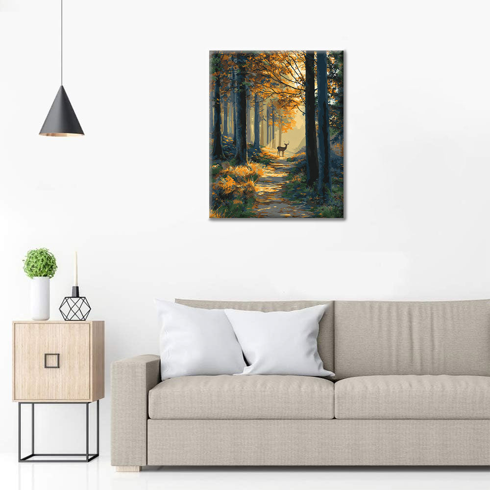 Chemin forestier d'automne - Peinture par numéros