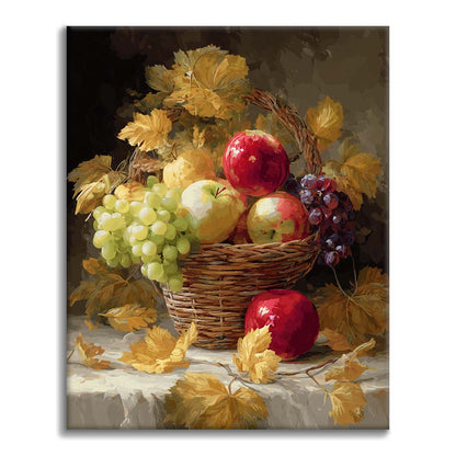 Panier de fruits d'automne - Peinture par numéros