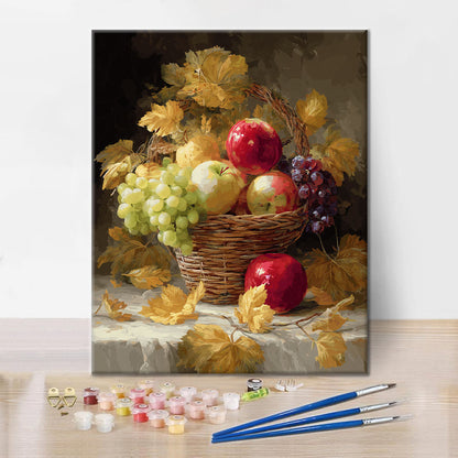 Panier de fruits d'automne - Peinture par numéros