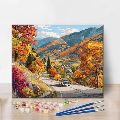 Road trip d'automne - Peinture par numéros