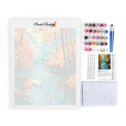 Cygne d'automne sur le lac - Peinture par numéros